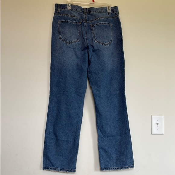Kensie Blue Straight Jeans Classic Style - Picture 3 of 8